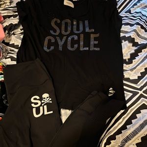 Lululemon SoulCycle leggings and SoulCycle shirt
